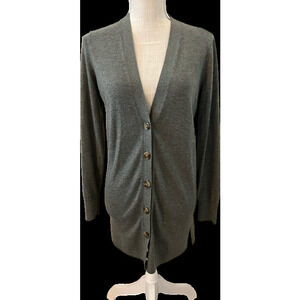 Olive Long Sleeve Solid Cardigan Fashion Wear